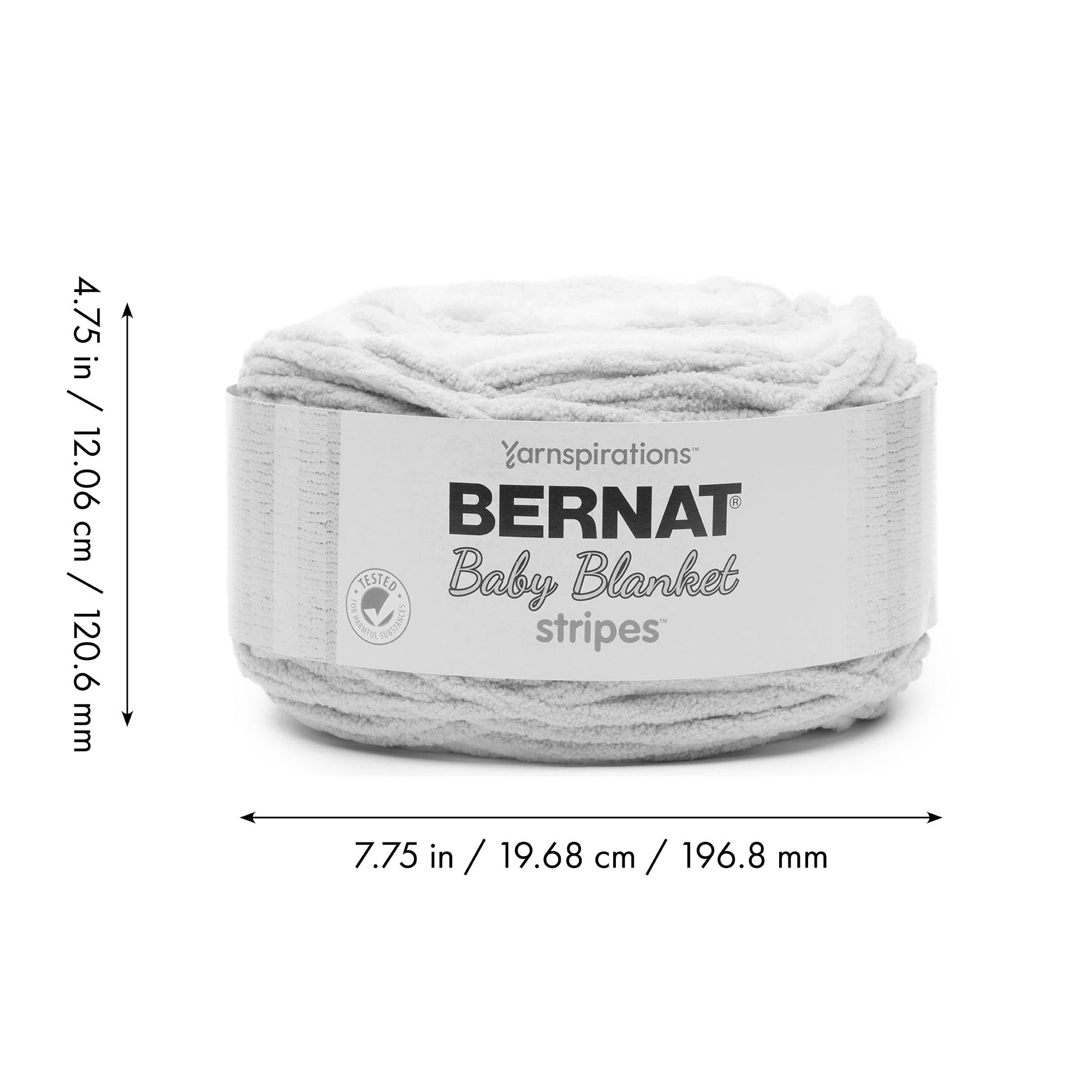 Bernat® Baby Blanket Stripes™ Yarn, Polyester #6 Super Bulky, 10.5oz/300g, 220 Yards, Polyester #6 Super Bulky Yarn