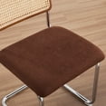 thumbnail image 3 of Zesthouse Rattan Dining Chairs set of 4, Modern Chenille Upholstered Dining Room Chairs with Natural Cane Mesh & Chrome Base, Mid Century Kitchen Chairs for Living Room, Brown, 3 of 10