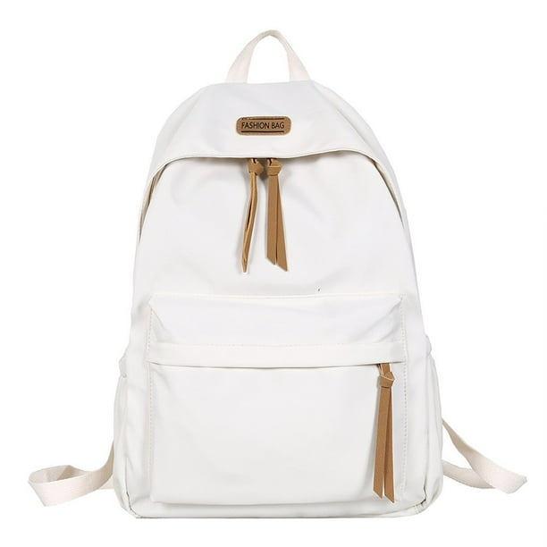 Mochila escolar para hombre y mujer bolsa de viaje impermeable Color solidoBlancoEspana Fivean unisex Bodega Aurrera en linea