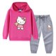 thumbnail image 3 of Hello Kitty-Sudadera con capucha para niña, pantalones deportivos, ropa de dos piezas para niño, conjunto de bebé de manga larga de algodón puro, moda bonita, 3 of 5