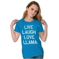 thumbnail image 3 of Live Laugh Love Llama Alpaca Humor Womens Slim Fit Graphic Tee Brisco Brands L, 3 of 4