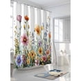 thumbnail image 3 of Fsddascl Spring Floral Shower Curtain Set - 54" x 78" Washable Bathtub Curtain with 12 Hooks, Yellow Pink Flowers Watercolor Farmhouse Waterproof Fabric Stall Shower Curtains for Bathroom/Bathtub, 3 of 6
