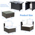 thumbnail image 3 of Costway 6PCS Patio Furniture Set Rattan Cushioned Sofa Gas Fire Pit Table Black, 3 of 10
