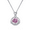 pink, variant on 1CT D Color VVS1 Moissanite Pendant Necklace for Women, Heart & Crown Pink/Blue/Yellow Diamond Necklaces, Jewelry Gifts for Wife Mom with Certificate