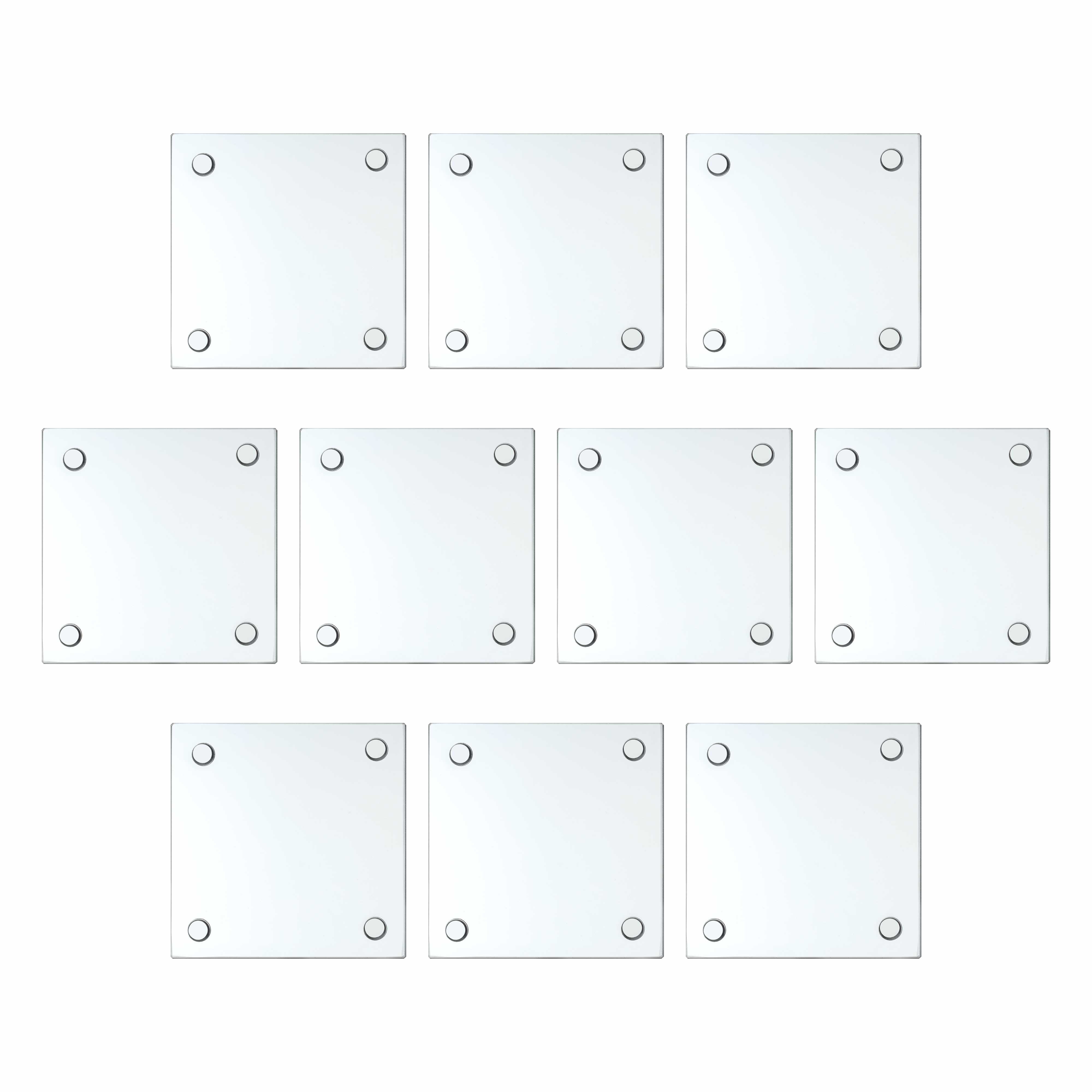 Glass Coasters 4 in. Set of 10, Bulk Pack Table decor, Kitchen decor