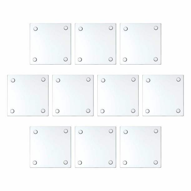 Glass Coasters 4 in. Set of 10, Bulk Pack Table decor, Kitchen decor