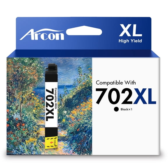 702XL Ink Cartridges Replacement for Epson 702 Ink, Printer Ink 702XL Compatible for Epson Ink 702 XL for Workforce Pro WF-3720 WF-3730 WF-3733 WF-3725 1-Black