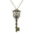 thumbnail image 4 of Gothic Punk Key Shaped Chain Gear Pendant Steampunk Necklace for Unisex - Green, 4 of 5
