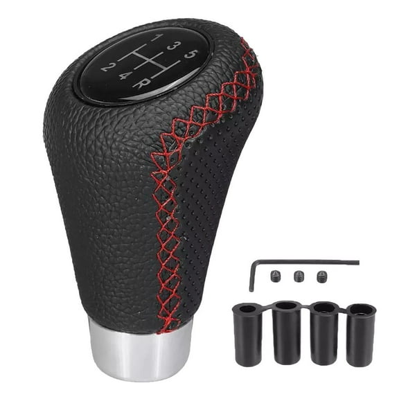 fengchenda Car Gear Shift Knob 5 Speed Auto Manual Gear Lever Shifter Knob Pu Leather