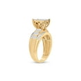 thumbnail image 4 of 10kt Yellow Gold Round Diamond Rectangle Cluster Bridal Wedding Engagement Ring 7/8 Cttw, 4 of 4
