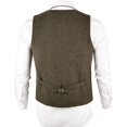 thumbnail image 3 of GFDYREE Men's Slim Fit Herringbone Tweed Suits Vest Premium Wool Blend Waistcoat, 3 of 7