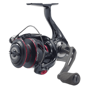 Quantum Smoke Spinning Fishing Reel, Size 40 Reel, Changeable Right- or Left-Hand Retrieve, Continuous Anti-Reverse Clutch with NiTi Indestructible Bail, SCR Alloy Frame, 6.0:1 Gear Ratio, Black