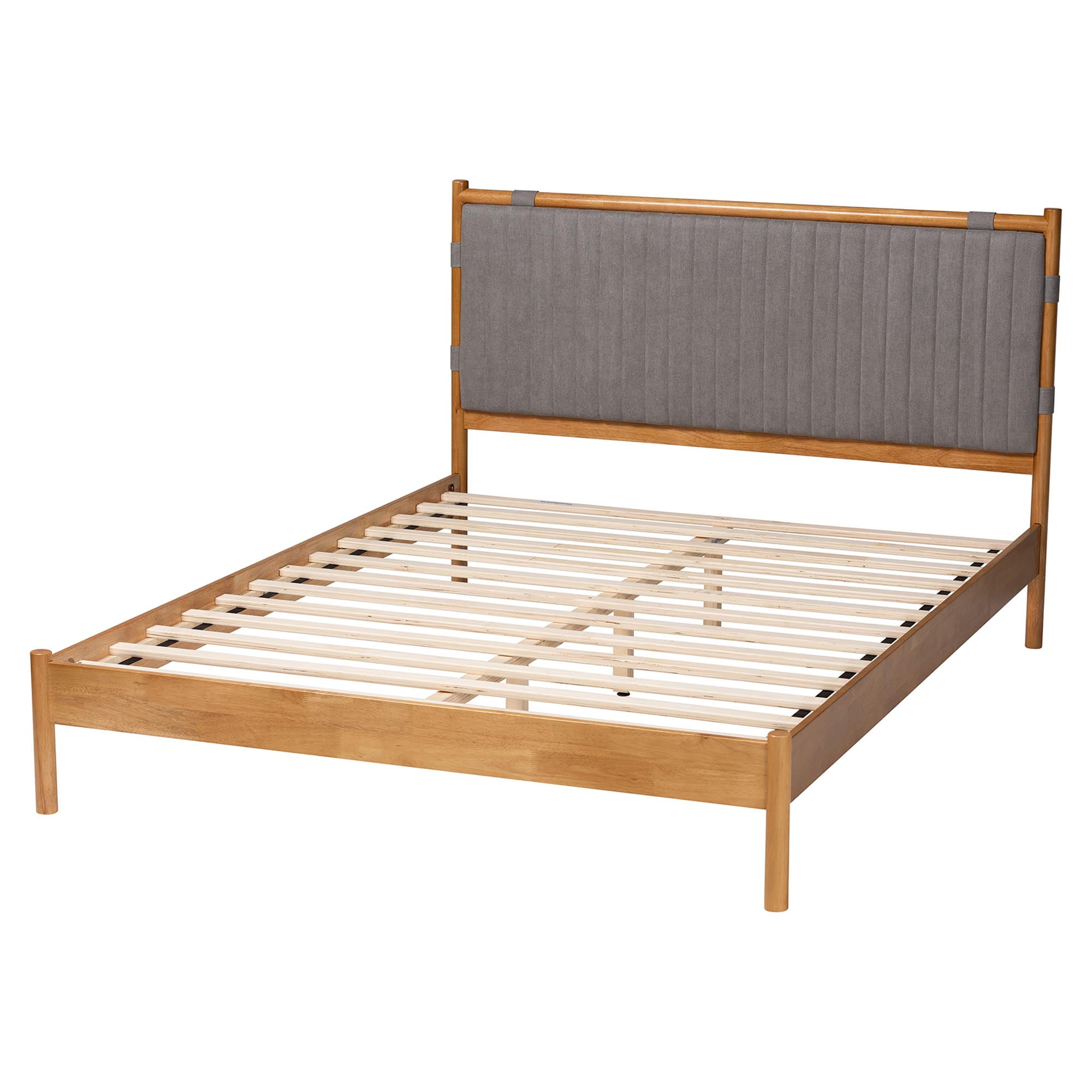 Baxton Studio Jaiana Mid-Century Platform Bed, Queen, Oak Brown