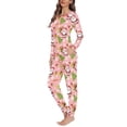 thumbnail image 3 of Pijamas con patrón navideño para mujer, conjunto de dos piezas, ropa de dormir de manga larga con cuello redondo, traje cálido para el hogar, Otoño e Invierno, 3 of 4