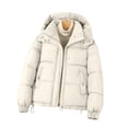thumbnail image 6 of Women's Puffer Jacket, 2025 New Style Lightweight Quilted Down Coat with Zip Front, Warm Winter Outerwear for Women, Packable Travel Puffer Coat with Hood, Casual Cropped Insulated Jacket A L, 6 of 6