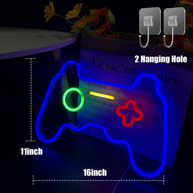 Game Neon Sign (16 x 11inch), Acrylic Board Led Neon Light Gamepad  Controller Neon Signs Gaming Wall, Hanging Neon Light for Bedroom Children  Game Room Interior Decoration