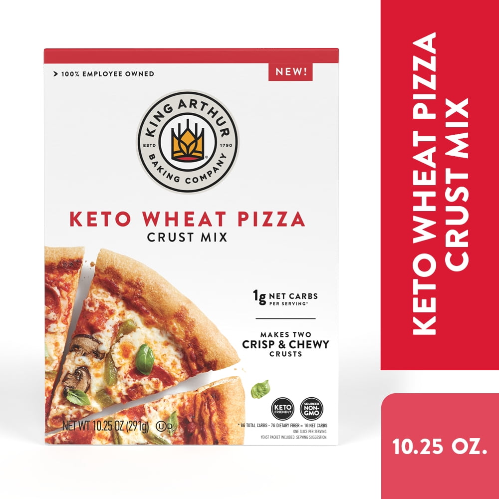(4 pack) King Arthur Baking Company, Low-Carb and Keto Friendly Pizza Crust Mix, 10.25 oz Box