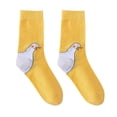 thumbnail image 3 of Calcetines con cabeza de animal, calcetines deportivos de algodón, calcetines unisex, calcetines divertidos y originales para Navidad. Amarillo, 3 of 8