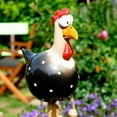 thumbnail image 4 of ICERUN 3Pcs Garden Statues,Resin Purple-Pink Chicken Sculpture Garden Decorations,Sculpted Beak Detail Outdoor Statues,Style5, 4 of 7