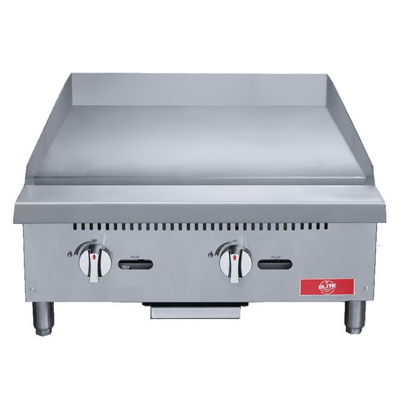 24 in. Natural Gas Two Burner Commercial Stainless Steel Griddle 60000 BTU/H