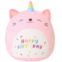 SQEQE Pink Birthday Caticorn 10" Cat Plush Pillow, Great Gift for Kids