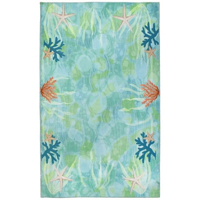 Jellybean PR-HE001C Tapis d'Intérieur 3 x 5 Pi. Bulles d'Océan