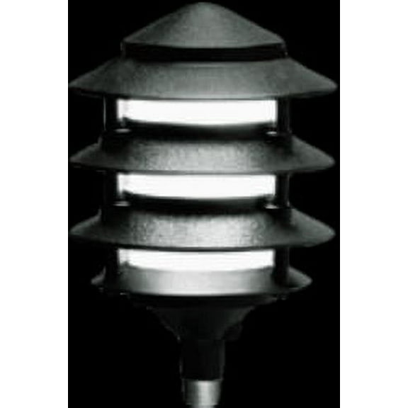 RAB Lighting LL22B Incandescent 4 Tier Lawn Light, A-19 Type, 100W Power, 1650 Lumens, 120VAC, Black