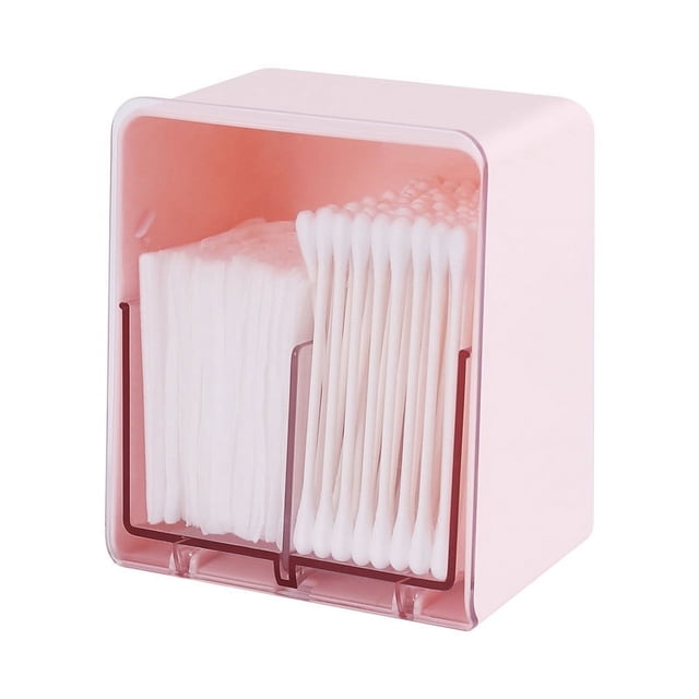Jinsinto Dispenser Box with 2 Compartments, Bathroom Dresser Countertop Storage Manager, Pink