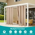 thumbnail image 5 of SHANNA 4 Panel Outdoor Curtains, Waterproof Windproof UV Protection Blackout Curtains with Eyelets, 3D Textured Pattern for Garden, Pergola, Balcony, Beige, 52 X 84 inch, 5 of 11