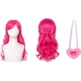 thumbnail image 4 of Guvpev G'irls Pink Princess Costume with Wig, Halloween Cosplay Dress Up Outfit with Jacket, Dress & Heart Bag, K'ids Cosplay Costume for Birthday Party Fancy Dress & Role Play, 4 of 6