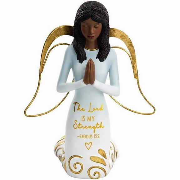 Pavilion Ebony Angel Figurine - Lord & Kneeling - 5 in.