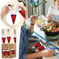 thumbnail image 1 of Mini set de sombrero navideño pack de 10 | Decoración de botella de vino de tela roja, un pequeño sombrero para vajilla, portautensilios, recuerdo para la fiesta | Adorno navideño festivo, 4,72 en, 1 of 7