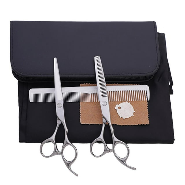 de herramientas profesionales para cortar el cabello de barbero - Tijeras de corte de texturización y adelgazamiento de tijeras para el ho Plata
