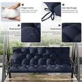 thumbnail image 3 of Kimunuk Outdoor Swing Cushion , 60" X 40" X 5" Waterproof Bench Chair Replacement Cushion with 6 Ties for Patio Porch, Navy, 3 of 7