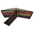 thumbnail image 4 of Brown RFID Blocking Vintage Hunter Leather Men's Bifold Wallet Center Flap, 4 of 4