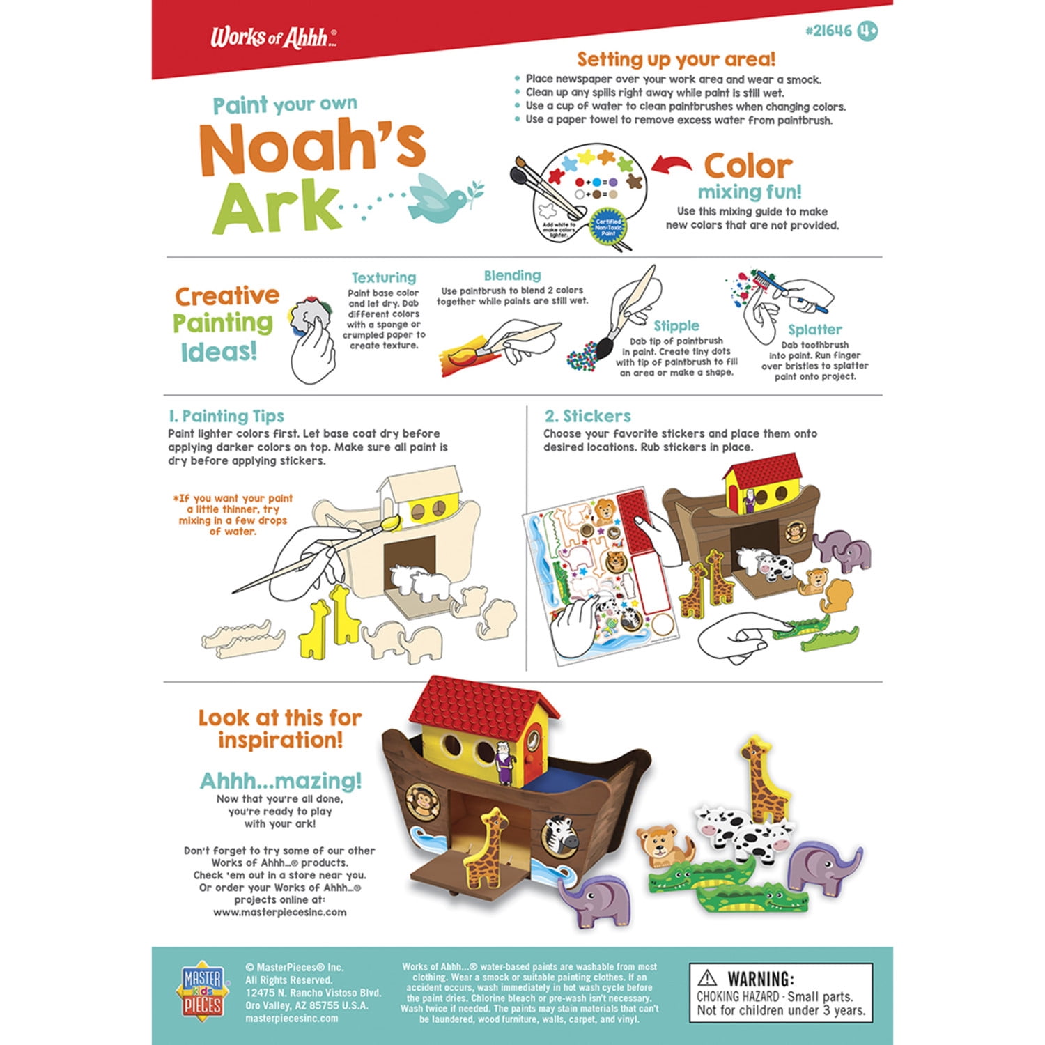 Works of Ahhh Craft Set - Noahs Ark Premium Wood Paint Kit
