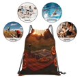 thumbnail image 6 of Leisure Draw String Mouth Backpack 16 X 14 Woven Band Durable Not Easy To Fall Off In Travel Portable Draw String Design Autumn Picnic, 6 of 8