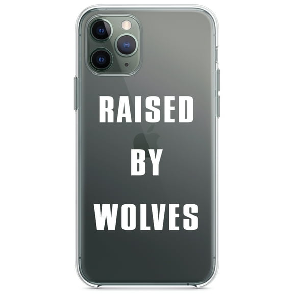 DistinctInk Clear Shockproof Hybrid Case for iPhone 11 Pro (5.8" Screen) - TPU Bumper Acrylic Back Tempered Glass Screen Protector - Raised By Wolves