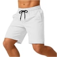 thumbnail image 2 of KIHOUT Men's Solid Quick-Dry Swim Trunks - 95% Polyester 5% Spandex, Elastic Drawstring Waist, Mesh Lined with Pockets for Beach, Pool and Active Wear, 2 of 9