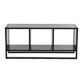 thumbnail image 5 of Household Essentials Jamestown TV Stand Coffee Table with Square Cube Storage Compartments Black Oak Wood Grain and Black Metal, 5 of 7