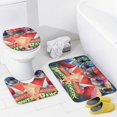 thumbnail image 4 of Power Rangers-theme 4-Piece Shower Curtain Set with Rugs, Waterproof Bathroom Decor Set Includes Bath Mat, U-Shaped Rug, Toilet Lid Cover and Curtain with Hooks, 4 of 6