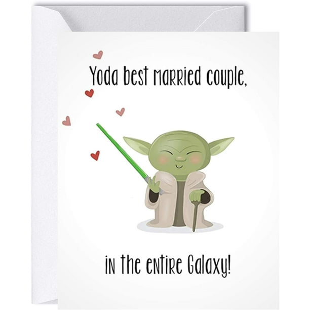 Yoda Drôle Carte de Mariage / Star Wars Félicitations Fiançailles Carte de Voeux