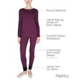 thumbnail image 3 of MeMoi Women's Velvet Racing Stripe Trim Long Sleeve Pajama Set - Womens - Female, Medium, Grape, 3 of 12