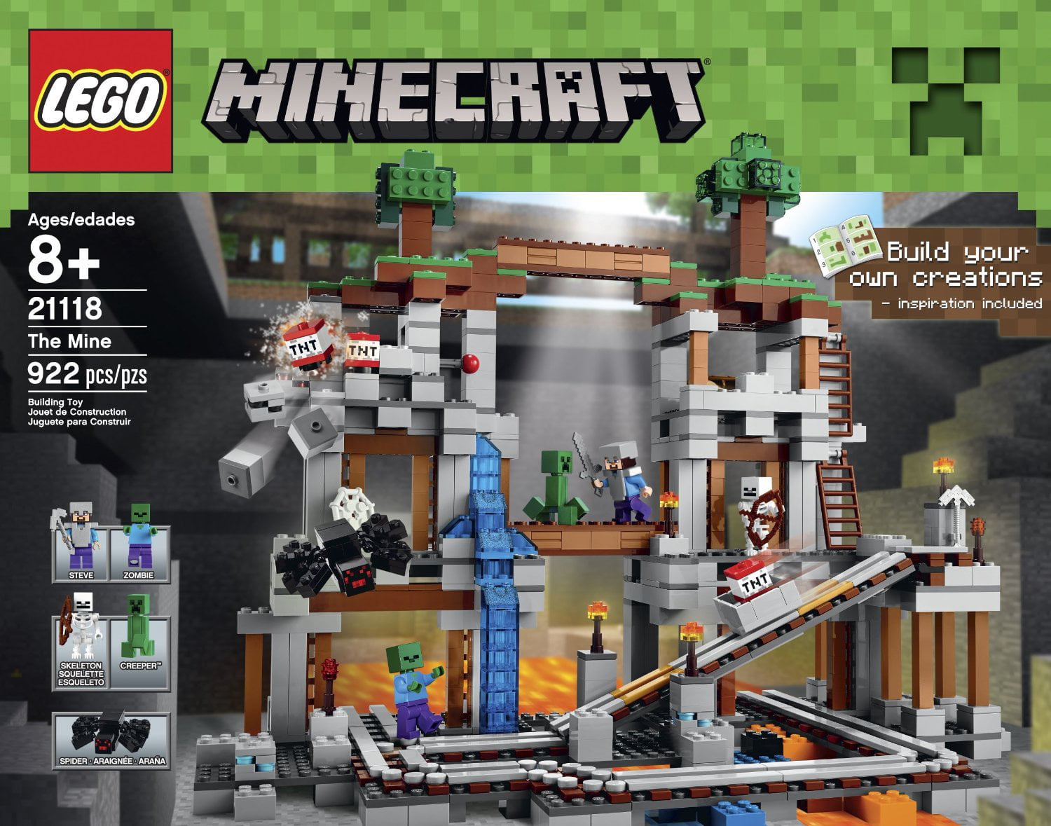 Lego Minecraft The Mine 922 Piece Kids Building Playset W