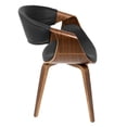 thumbnail image 2 of Symphony Mid-Century Modern Dining/Accent Chair in Walnut Wood and Black Faux Leather by LumiSource, 2 of 5
