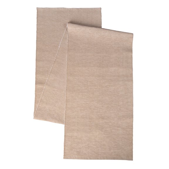 Mainstays Ribbed Chambray Table Runner, 13 in x 72 in, Cotton Polyester Blend, Tan, 1 Piece
