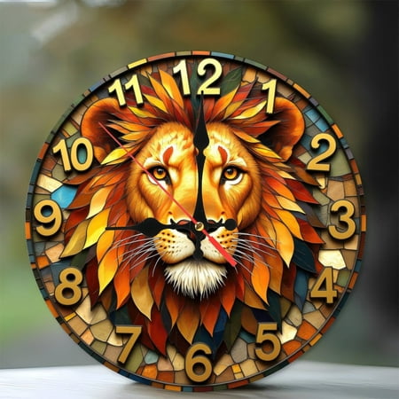 Colorful Vintage Floral Wall Clock with Large Numbers 10-Inch Silent Wooden Wall Clock, Battery Operated (AA Batteries Not Included), Artistic Home Decor