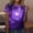 03 Purple, variant on YueHuiYing Women's Fashionable Loose-Fit Casual Non Positioning Carnival Printed Round Neck Short Sleeved T-shirt Top for Adults