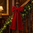thumbnail image 6 of 3Pcs Velvet Ribbon Bows Christmas Tree Decorations,4in x 10in Vintage Xmas Ornaments for Tree Home Party Front Door Wreath Garland Holiday Decor, 6 of 7