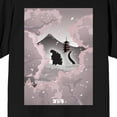 thumbnail image 2 of Godzilla Classic Monster Silhouette and Cherry Blossoms Across Mt. Fuji Adult Black Short Sleeve Tee-3XL, 2 of 4
